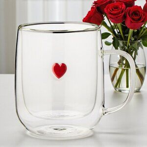 Williams Sonoma Heart Double Wall Mug 16 OZ NEW Valentines Love